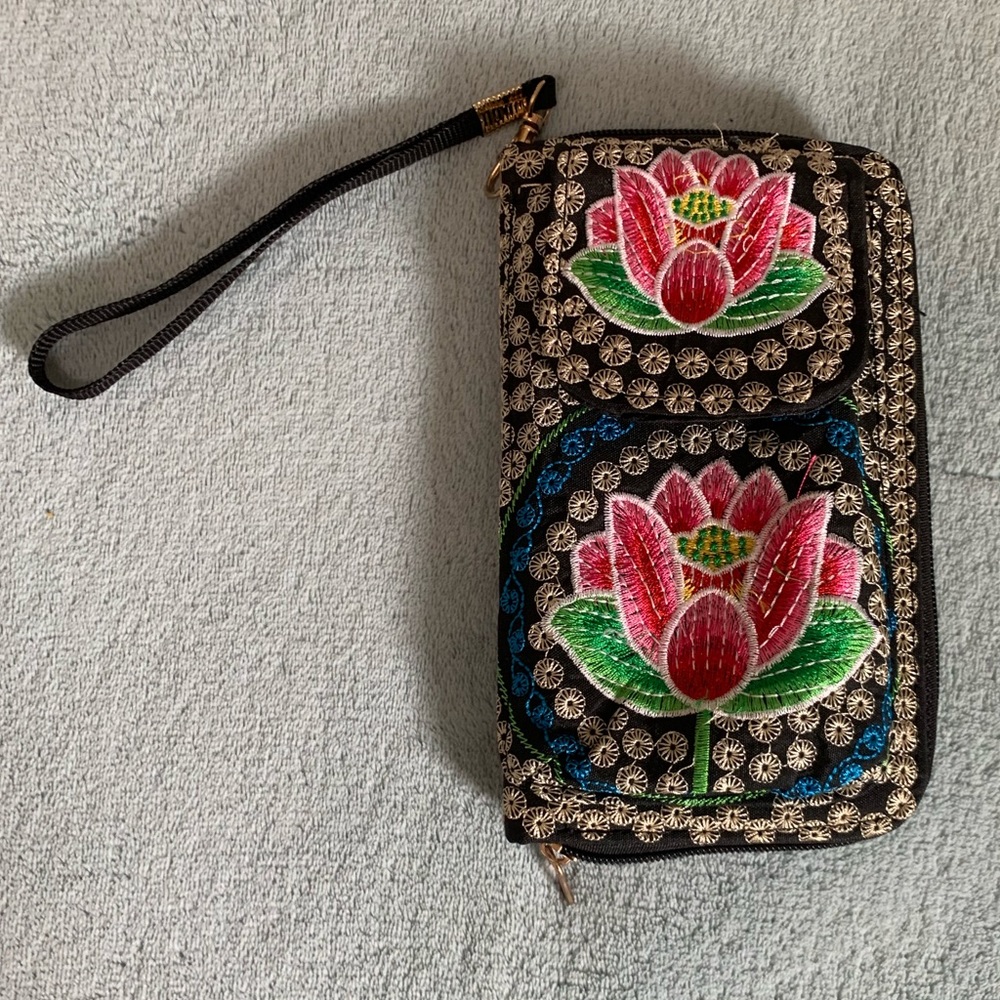 new embroidered wristlet!!